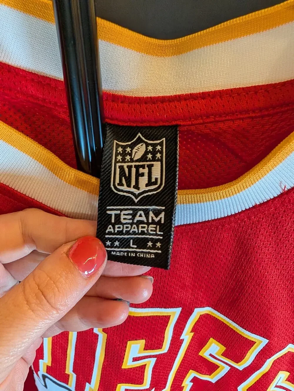 NWT Kansas City Chiefs NFL Team Apparel Mesh T-Shirt Jersey Top Women's L